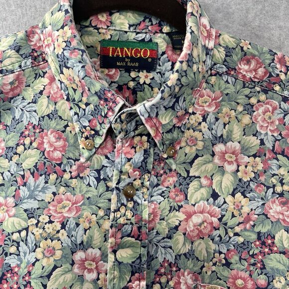 Vintage Tango by Max Raab Shirt Mens Medium floral Camp USA - Picture 3 of 15